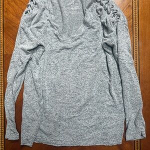 American Eagle Outfitters Gray Ruched Sweatshirt